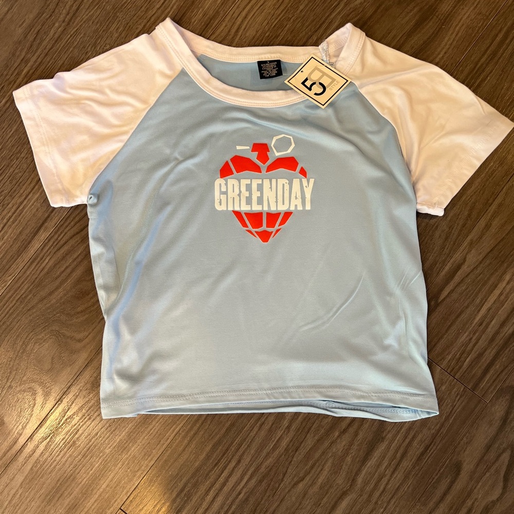 Light Blue and White Short Sleeve Tee